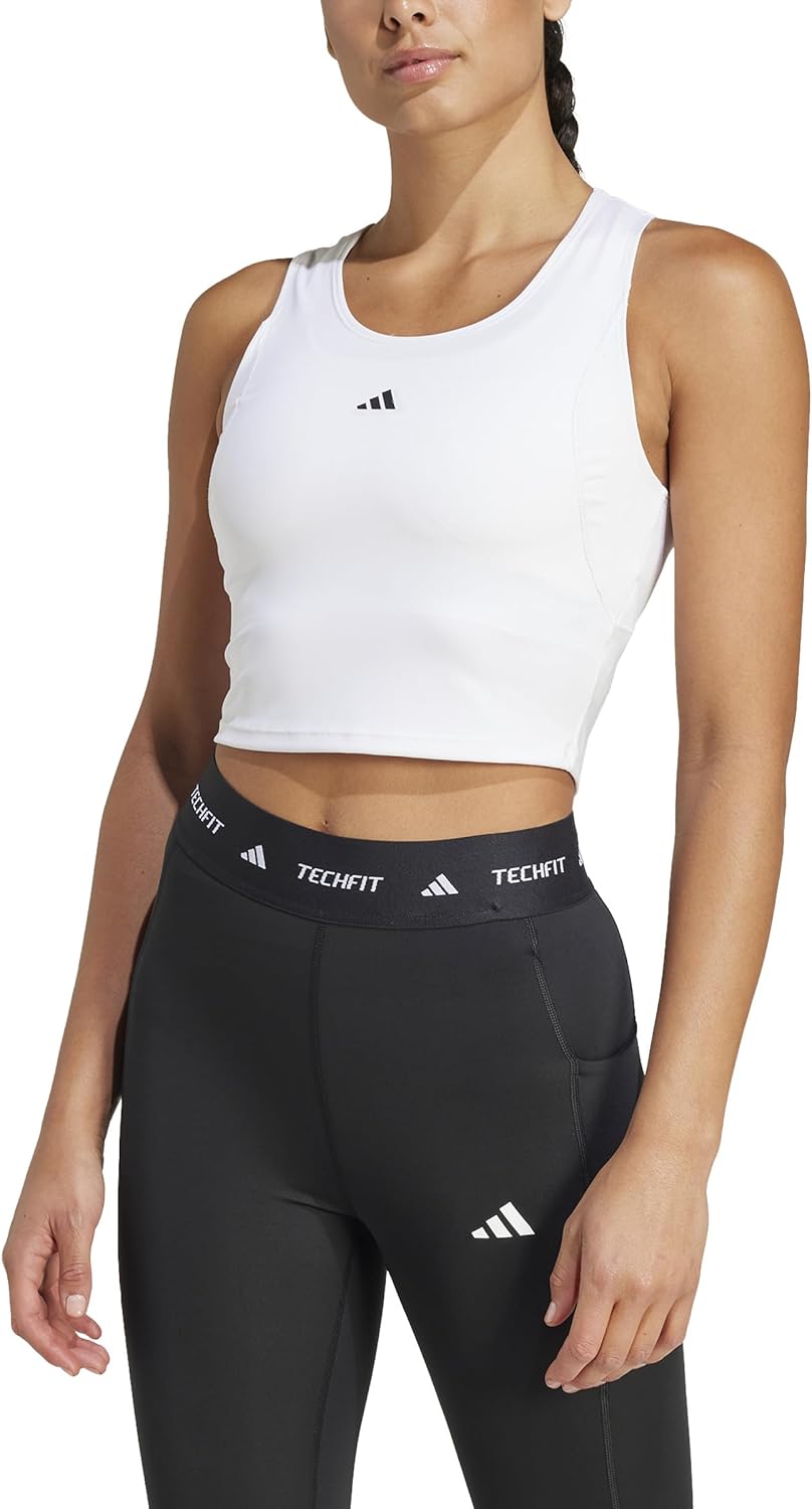 Adidas Womens Techfit Cropped Training Tank Top - Image 3