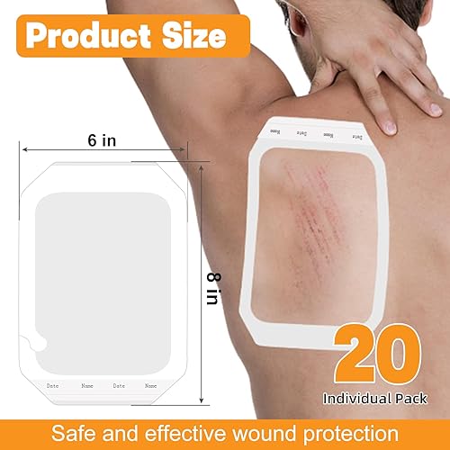 Miniatura 8 de Carbou Aderezo de película transparente de 2 38 pulgadas x 2 34 pulgadas, paquete de 100 parches adhesivos impermeables para vendaje de heridas,