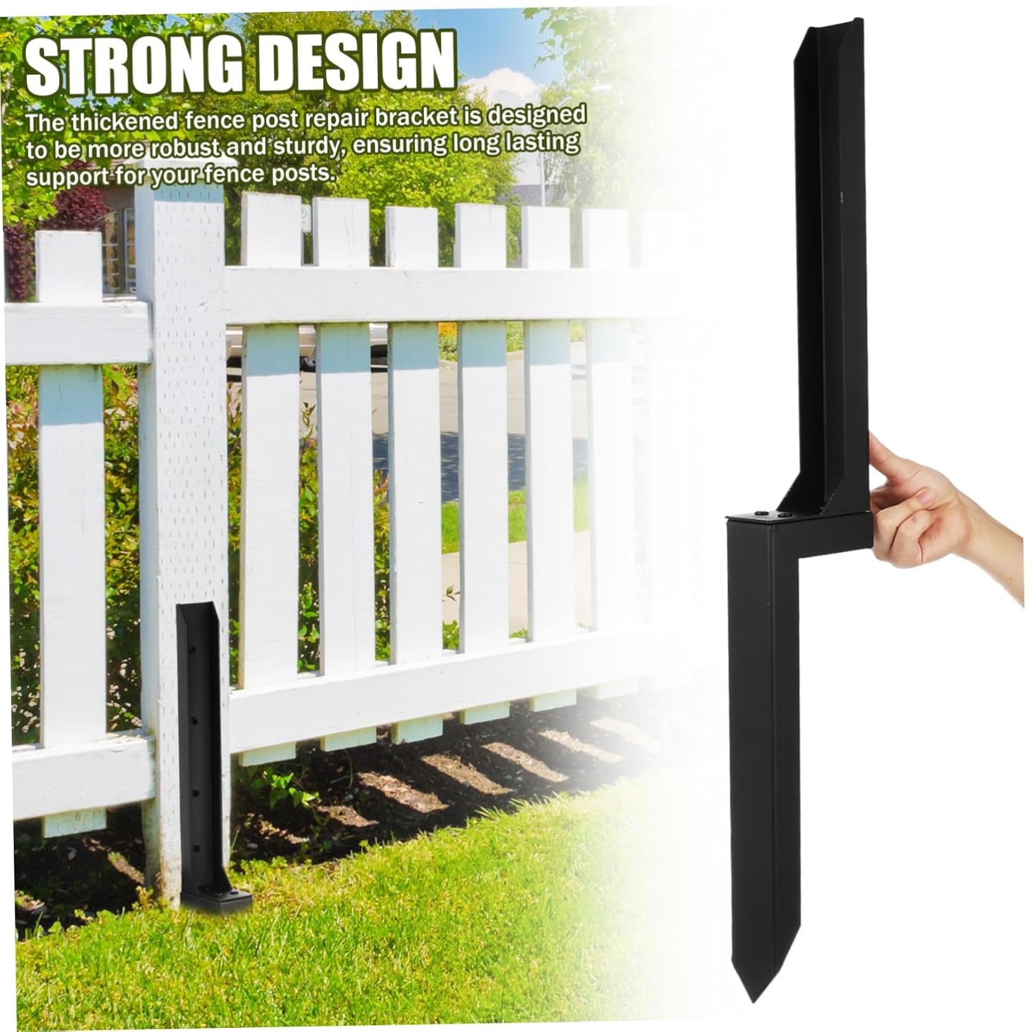 BESPORTBLE Duty Steel Fence Post Repair Kit Galvanized Fence Pillar Anchor Upgraded Quick Fix Metal