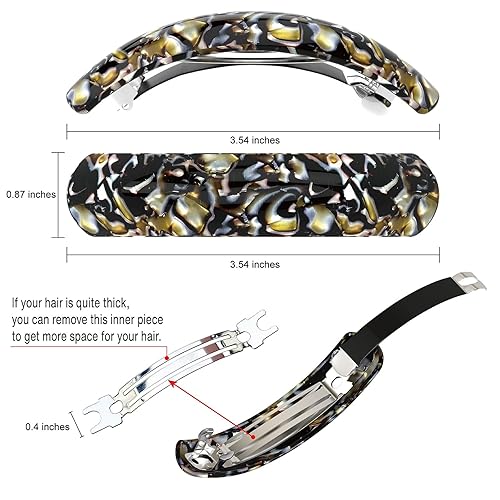 Miniatura 4 de HYFEEL Pasadores de pelo grandes para mujer, cabello fino y grueso, pinzas para el cabello francés, pinzas para cola de caballo, accesorios