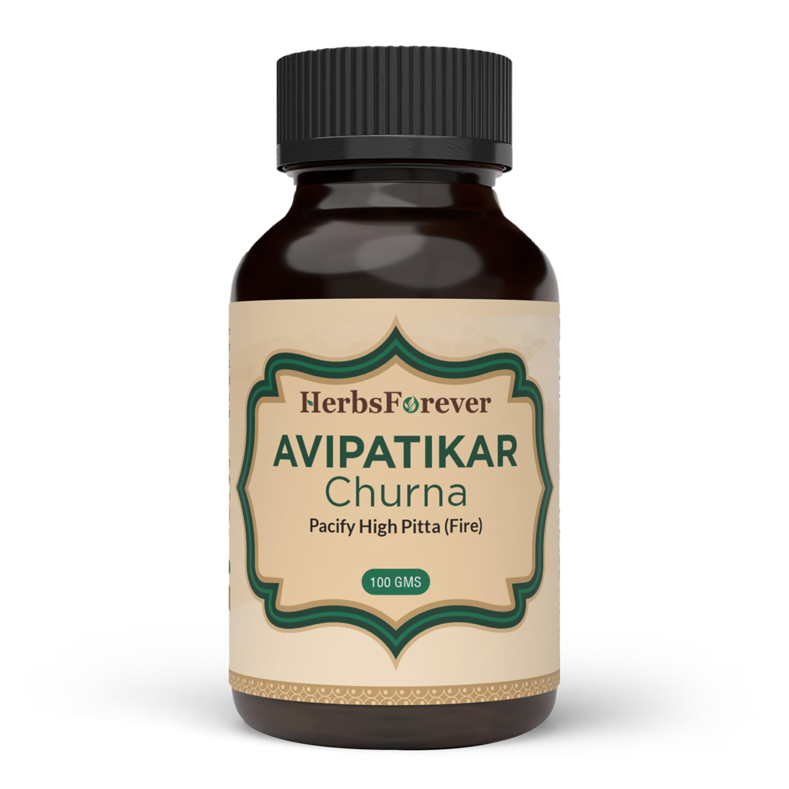 Herbsforever Avipattikar Powder (Churna)-Digestive, Cooling, Anti Pitta(Fire) Supports Stomach Acid Balance, Authentic Traditional with Triphala, Vidanga, Cardamom & 7 Ayurvedic Herbs| 100g, 3.53Oz