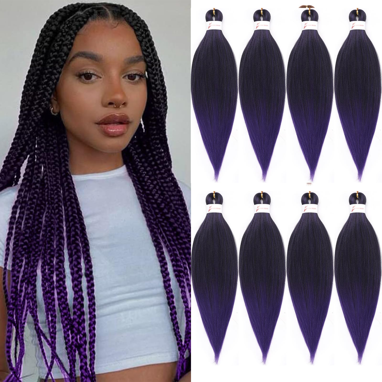 5 packs of PURPLE ombré braiding hair *NWT* Amazon.com : Ombre Light Purple Braiding Hair Pre Stretched  main image 3