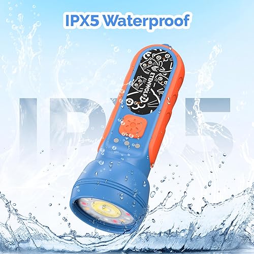 Miniatura 8 de ETENWOLF Linterna recargable (paquete de 2), mini linterna con divertidas calcomanías, batería de 1500 mAh brillo ajustable con 6 modos de luz,