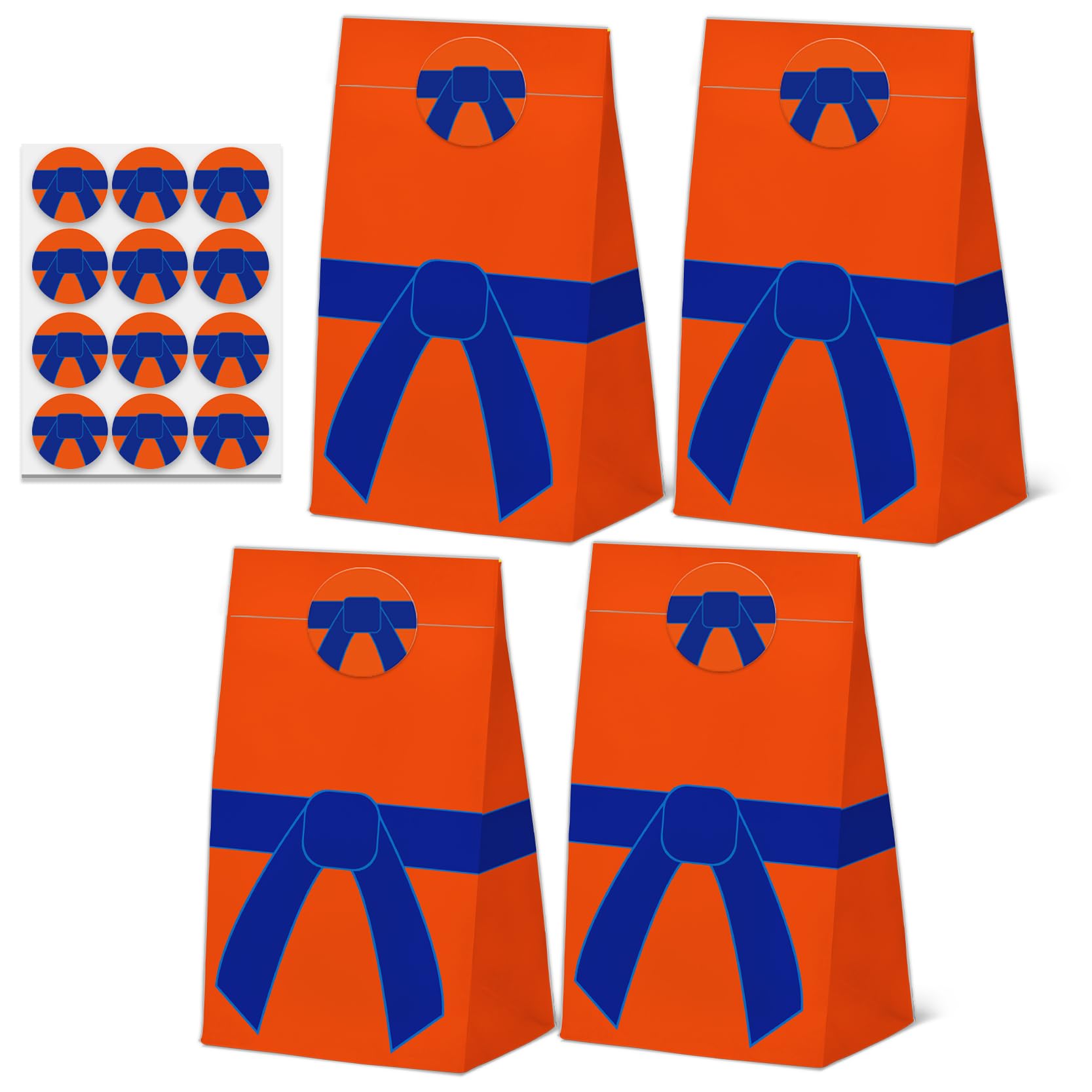 Photo 1 of 24 Pcs Kung Fu Theme Goodie Bags with Stickers,Kung Fu Themed Birthday Party Favor Bags,Cartoon Anime Party Gift Bags for Party Decoration Supplies