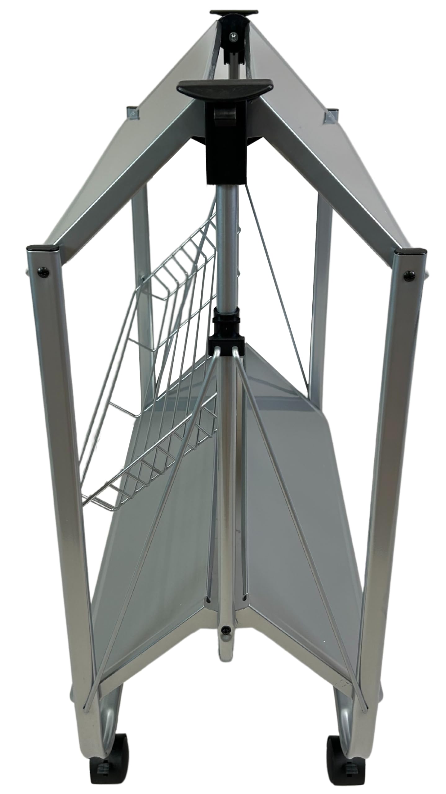 abc HOME | Servierwagen Klappbar Grau 70cm Hoch – Mobiler Küchenwagen mit Rollen – Platzsparende Dinette faltbar – Beistellwagen mit 3 Etagen