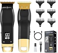 ELEHOMYOU Beard Trimmer for Men - Cordless Rechargeable Hair Clippers Razor for Face, Neck, Groin & Body Manscaping, 6 Combs, 180Min Battery, Black