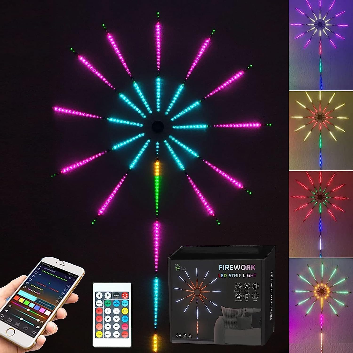 IMNISHNAY Smart Firework LED Light for Bedroom Decoration,LED Strip Lights with Remote App Control, Music Sound Sync Light for Home Room Wall Decor, Christmas, Party(Firework Strip) (B0C7L97JW8) Amazon Price History, Amazon Price Tracker