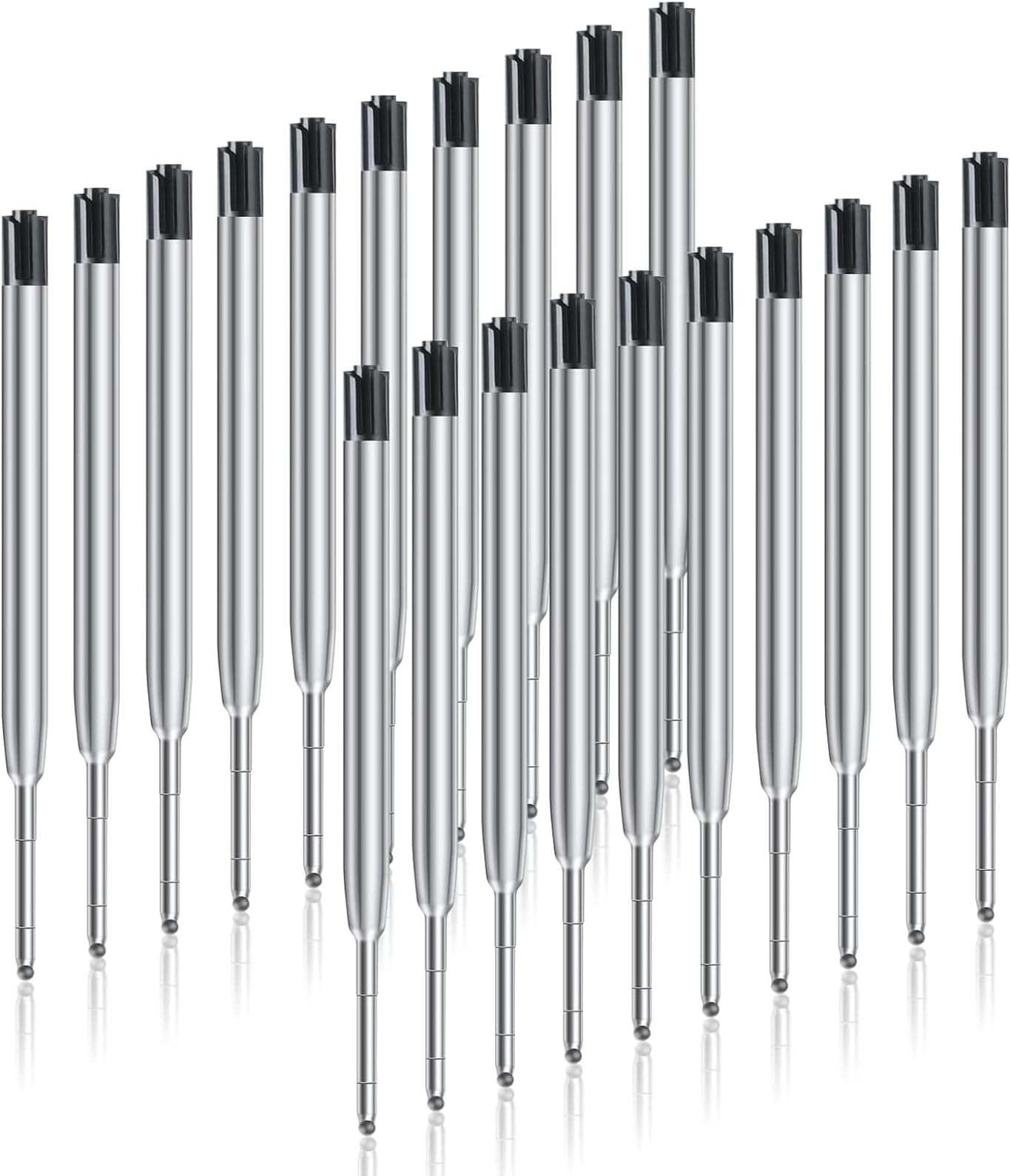 INBOLM 20 Pcs Replaceable Ballpoint Pen Refills for Parker,Black Ink