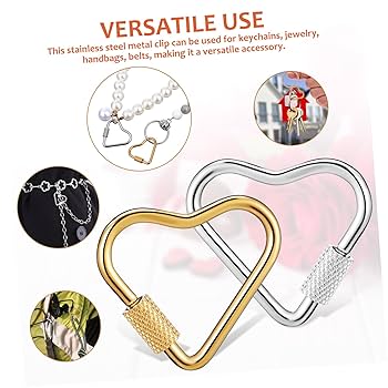 Amazon.com: DIYEAH 4pcs Heart Keychain Carabiner Clasp Chain