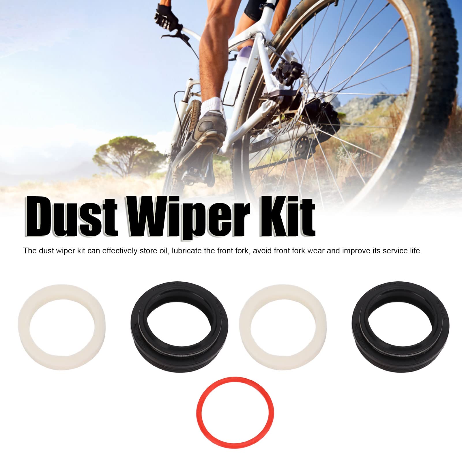 Sello de Polvo de Horquilla Delantera de Bicicleta, Kit de Limpiaparabrisas de Baja Fricción de 32 Mm Anillo de Espuma de Sello de Polvo Kit de Anillo o para Kit de Anillos de Espuma de Horquilla de S
