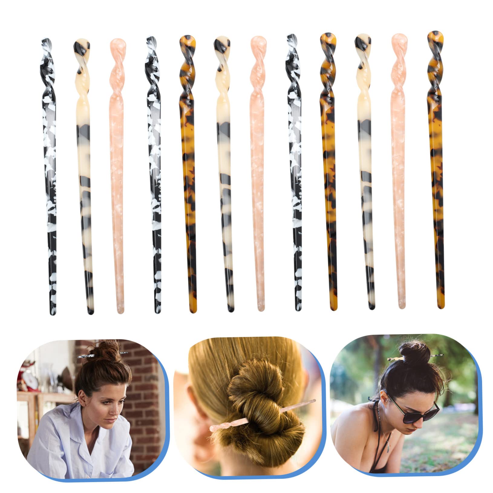 Beavorty 36stücke Vintage Haarnadeln Haarschmuck Für Damen Chignon Haarstäbchen Langlebige Acetat Haarklammern Für Frisuren Für Besondere Anlässe Und Alltag