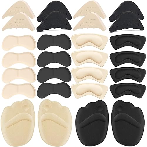 16 Pairs Shoe Filler Heel Grips for Womens Shoes - Shoe Filler for Too Big Shoes Women with Toe Inserts, Heel Pads, Shoe Pads, and Women's Toe Inserts for Shoes Too Big