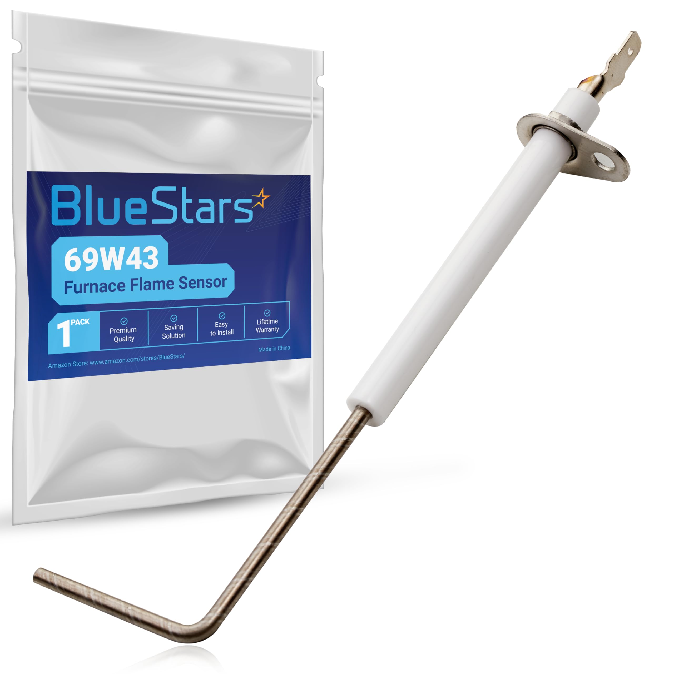 Ultra Durable 69W43 Furnace Flame Sensor - Compatible With Lennox Armstrong Ducane Furnaces Replaces 69w4301 Lb 74940b Lb74940b - View #5