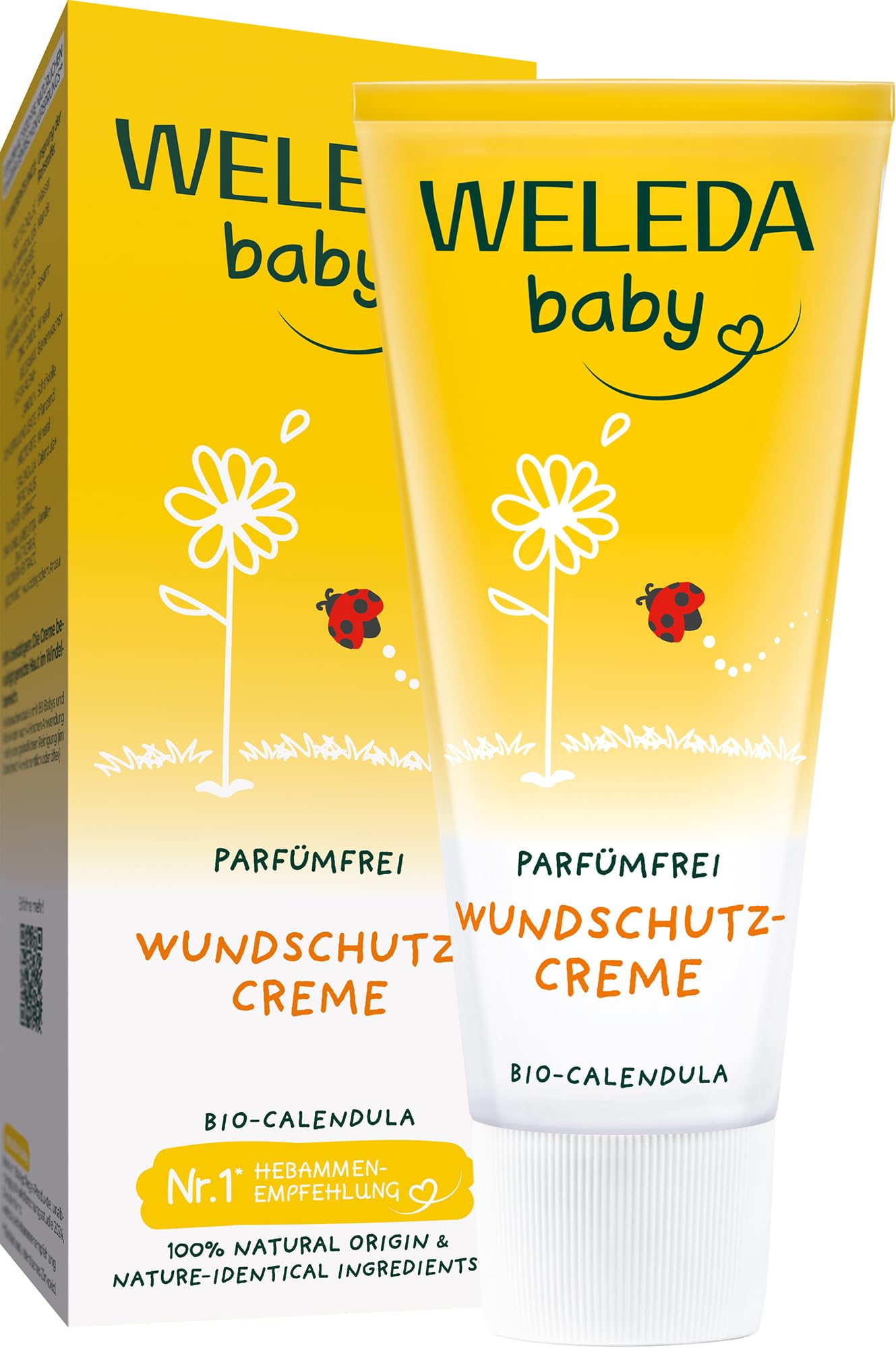 WELEDA Bio Baby Calendula Wundschutzcreme parfümfrei - Naturkosmetik Wundsalbe/Babycreme für den Schutz empfindlicher Haut im Windelbereich. Hilft bei Rötungen, gereizter Haut & Wundsein (1x 75ml)