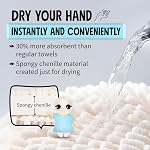 Sophie & Panda Fuzzy Ball Towel Sets of 2 White and Gray - Dry Your Hand Instantly conveniently with This Creative Bath Towel Set Decorative Towels for Bathroom Pack of 2