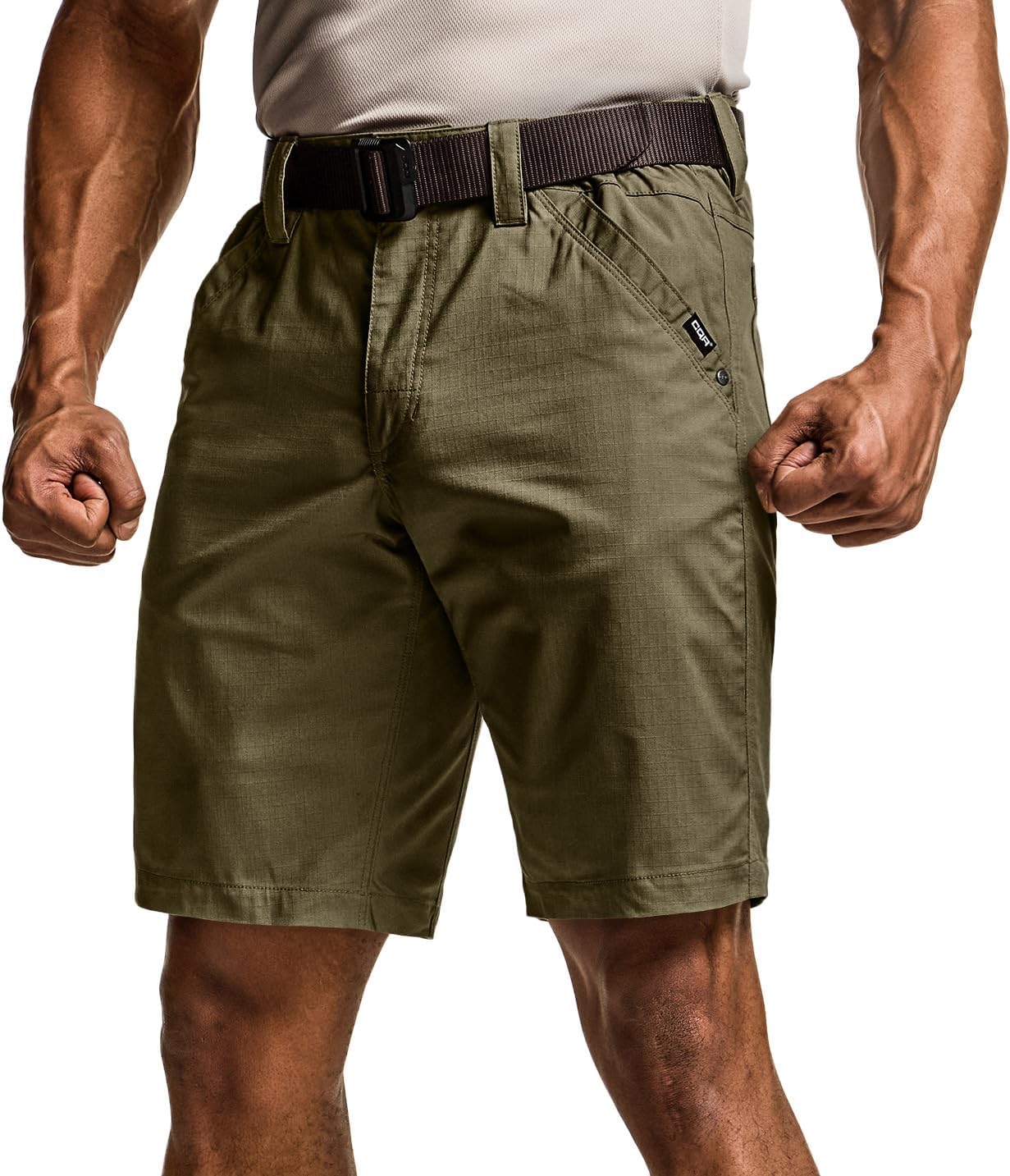 CQR Men's Flex Casual Cargo Shorts, Lightweight Water Resistant Golf Shorts, Stretch Tactical Work Shorts with Multi-Pocket - Image 9