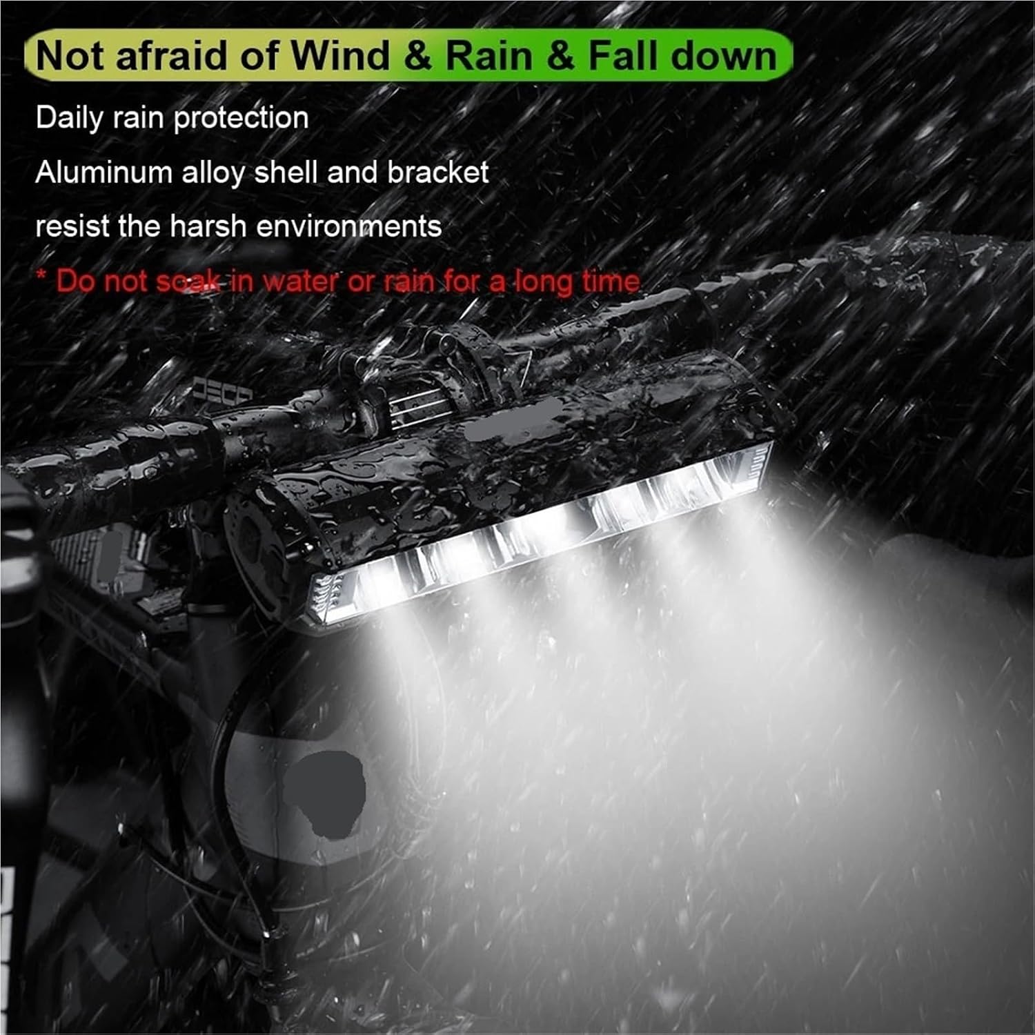8000mAh Bicycle Headlight Front Double Bracket, MTB Mountain Bike Front Light with Taillight USB Rechargeable Set