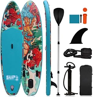 GATASE Double Layer Inflatable Stand Up Paddle Board,SUP Ultra-Light Surfboard Wakeboard,for Adults Youth and Kids, Fishing, Fitness