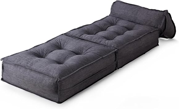 Homedius Mocca Linen Single Folding Bed Folding Sofa Gray Single