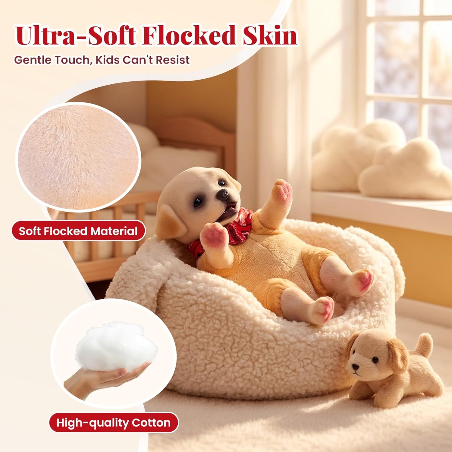 BABESIDE 8 Inch Dog Stuffed Animal – Soft Plush Puppy Toy, Realistic Cute Dog Plush, Adorable Cuddly Pet Plush Gift for Kids Age 3+, Girls, Puppy Lovers, Holiday - Image 4