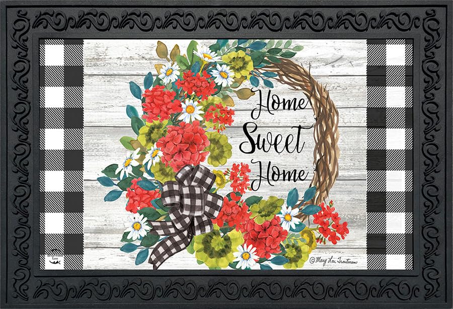 Briarwood Lane Geranium Wreath Summer Doormat