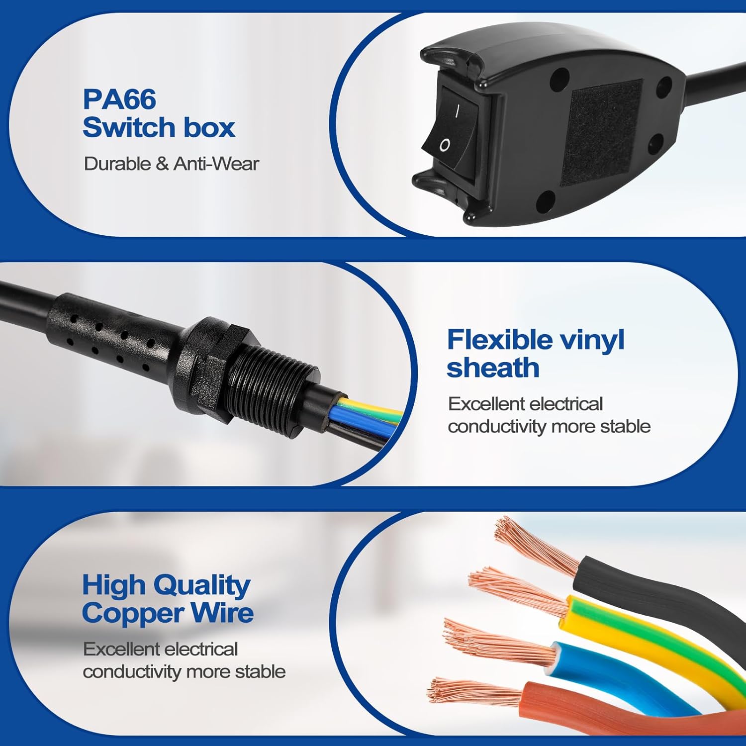 Switch Cord Assembly 101610 Black Box Assembly 120V - Compatible with ProTeam Vacuum Parts, fits for CoachVac, for QuarterVac, for MegaVac, for LineVacer
