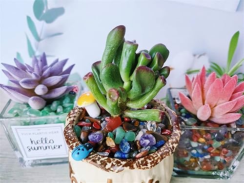 Miniatura 4 de ZHIYUXI Piedras de relleno de jarrón de grava para pecera, piedras de relleno de cristales triturados, cristales curativos pulidos, piedra de cuarzo