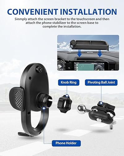 Vista 46 de Autorder Soporte de teléfono de automóvil para Toyota C-HR CHR 2019-2022, soporte de teléfono con organizador de tablero, pantalla de 8 pulgadas