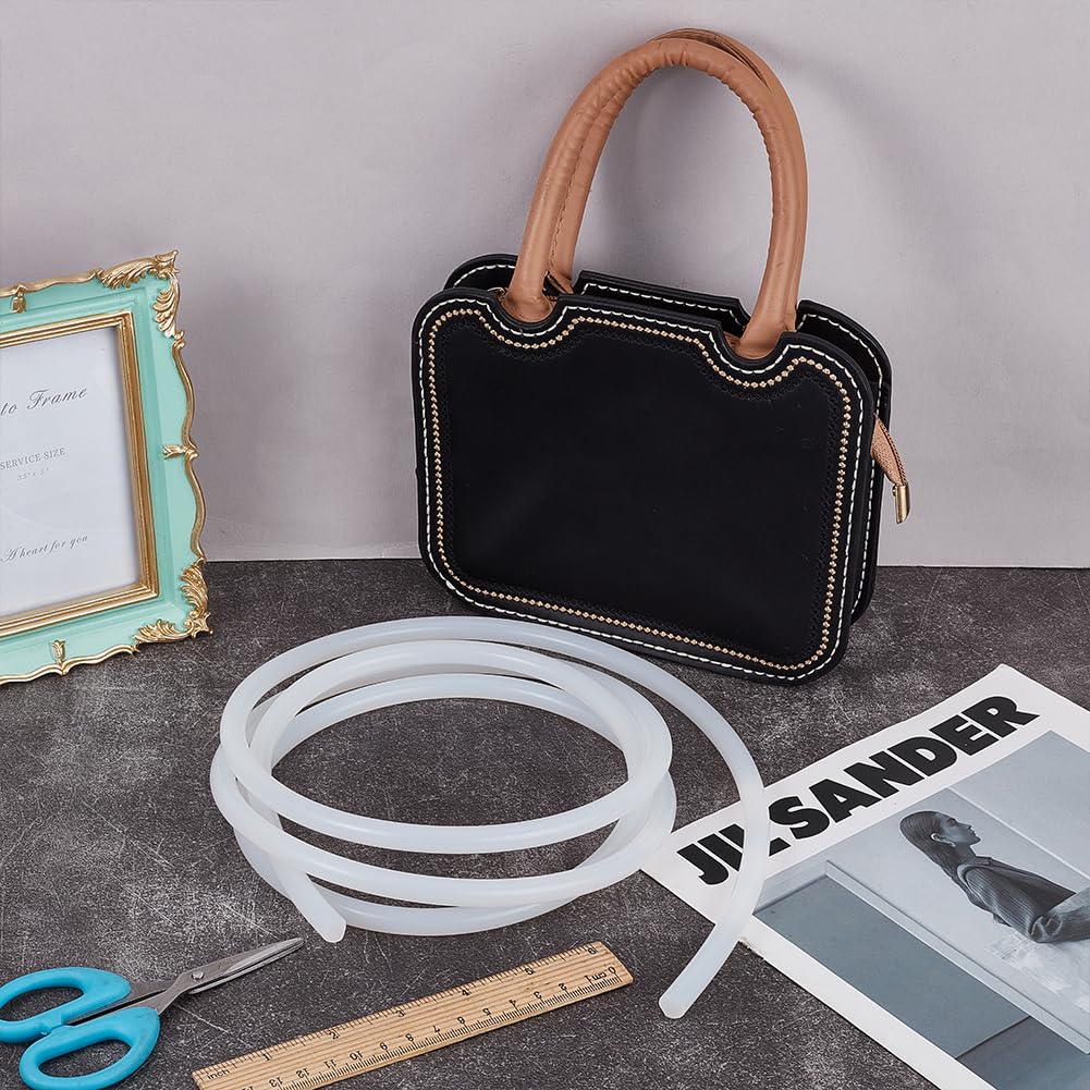 BENECREAT Cordón de espuma de silicona firme de 78.7 pulgadas, cordón de goma blanca de 10 mm para asa de bolsa, sofá, silla, camino de mesa, manualidades de cuero