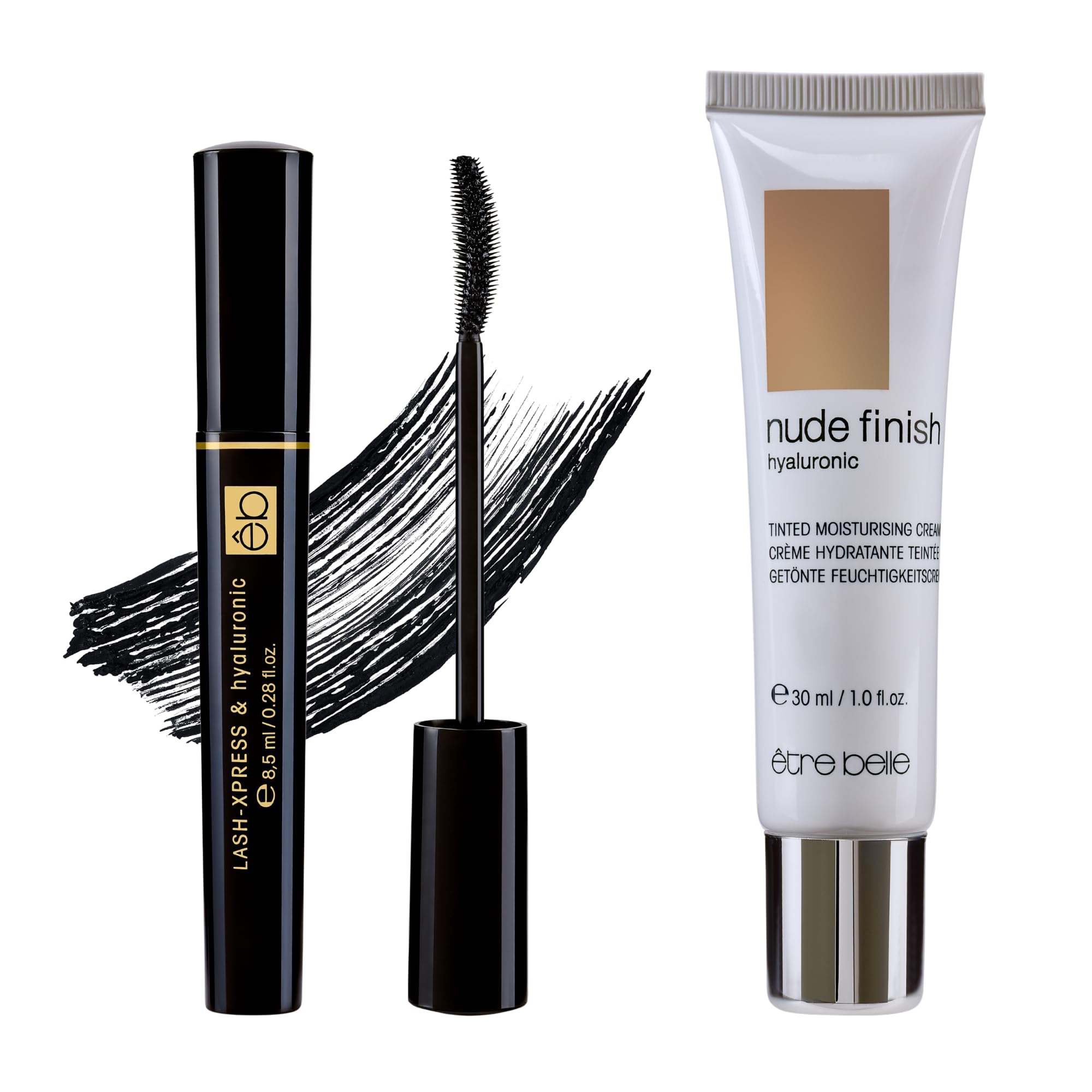 tre belle Hyaluronic Tinted Moisturizing Cream Lash X-Press Mascara Tinted Moisturizer with Hyaluronic Acid Vitamin E Grape Seed