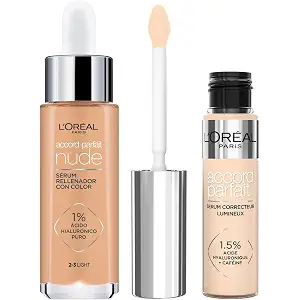 L'Oréal Paris Lote Accord Parfait Sérum con Color tono 2-3 Light + Accord Parfait Corrector Iluminador tono 2R