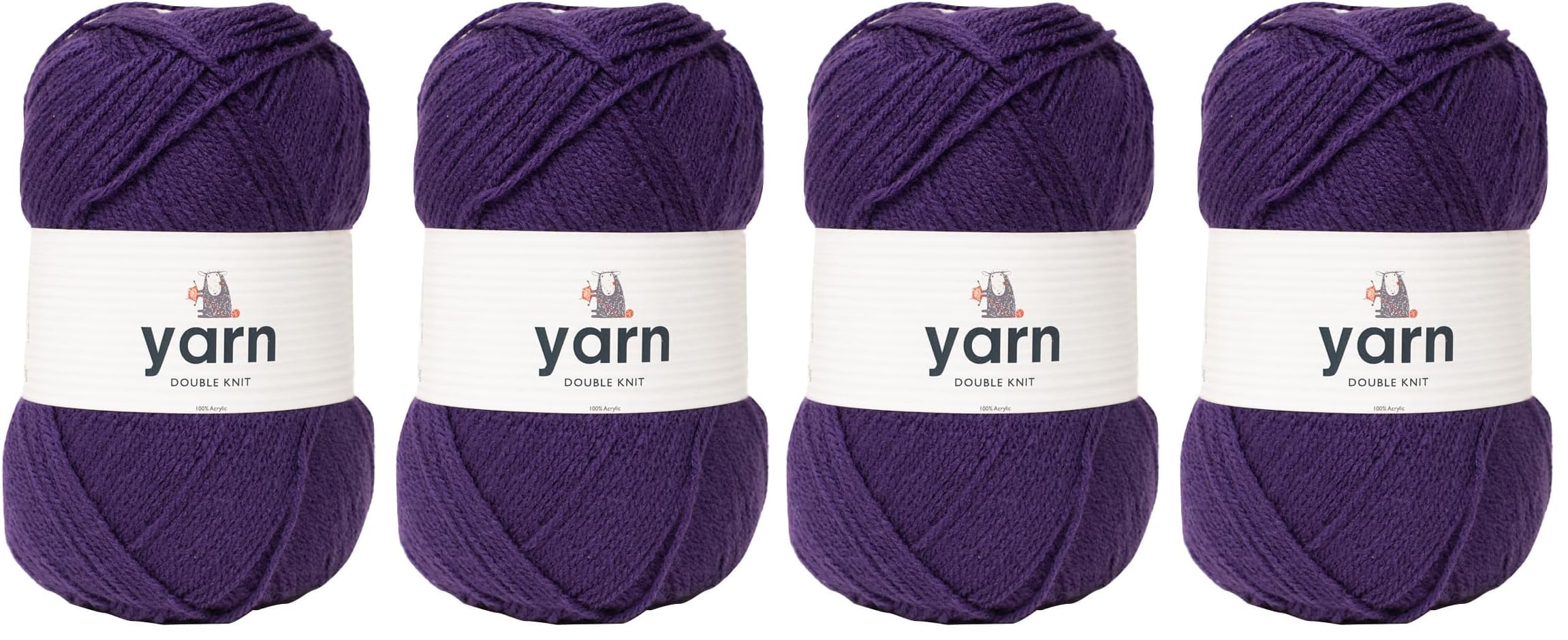 KORBOND DK Black Yarn - 100g Acrylic Wool - Lightweight, Hypoallergenic & Durable Double Knit Crochet Yarn Knitting Wool (290m Total) — view 136