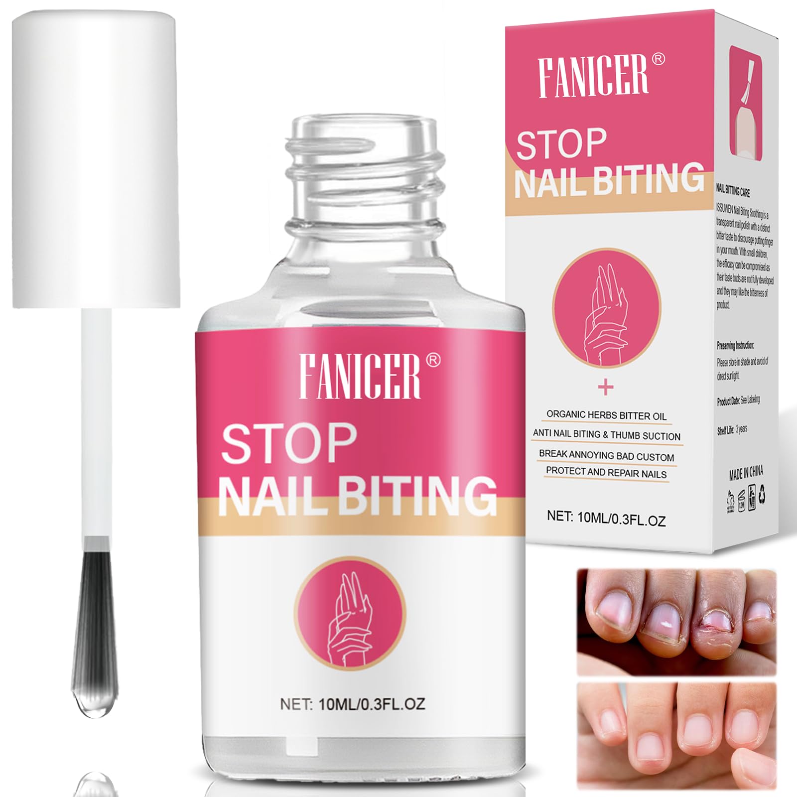 10ml Liquido Stop Per Prevenire La Masticazione, Liquido Anti-Morso, Liquido Per Smettere Di Mangiarsi Le Unghie, Prevenire il Rosicchiamento nei Bambini e negli Adulti, Applicazione Facile