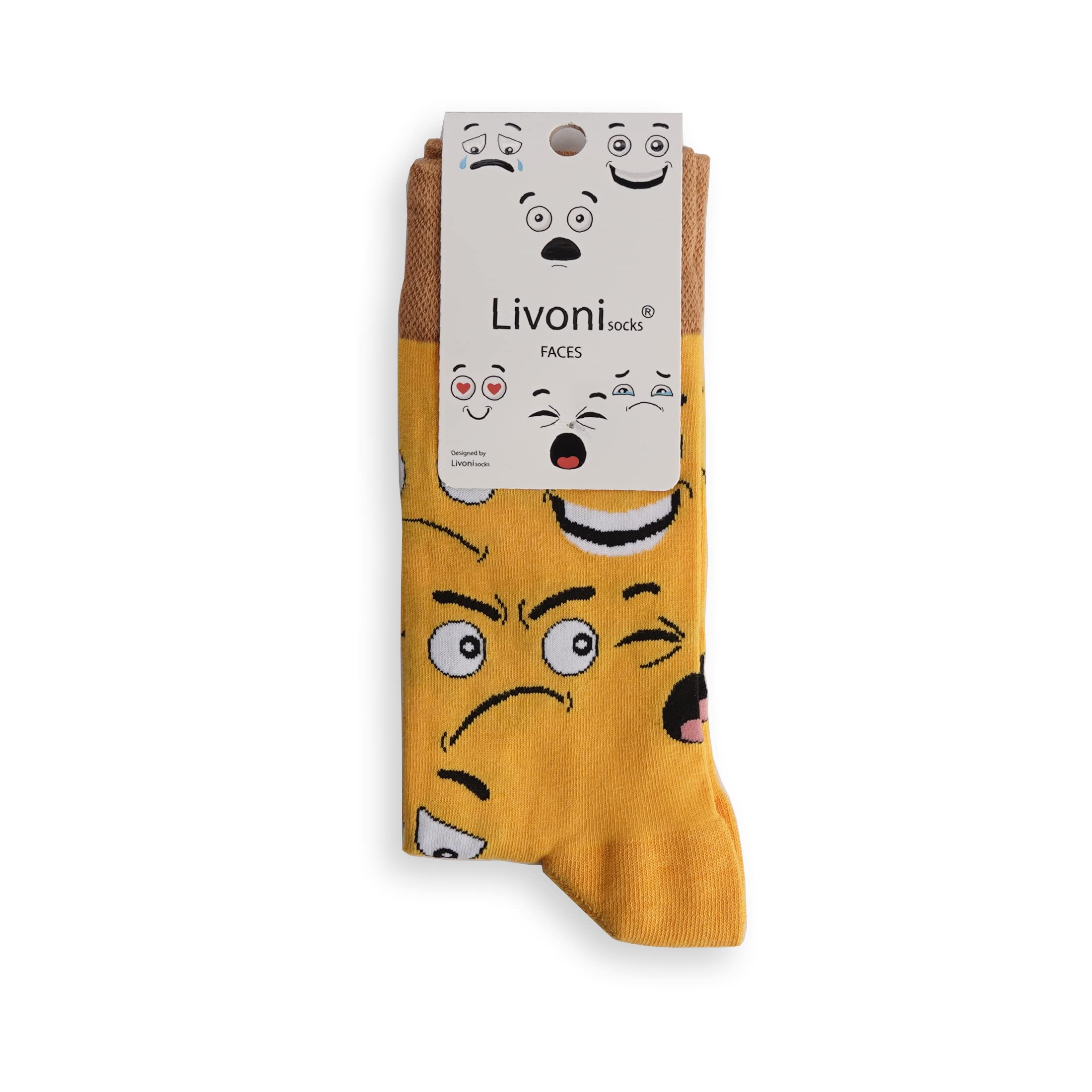 Livoni Faces Regular Socks 35-38, Multi-Coloured, S