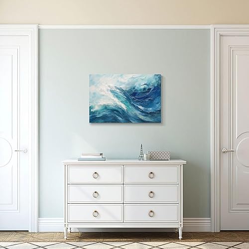 Miniatura 537 de Lienzo artístico para pared, pinturas de arte abstracto, fantasía azul, grafiti colorido sobre fondo blanco; decoración artística moderna para sala