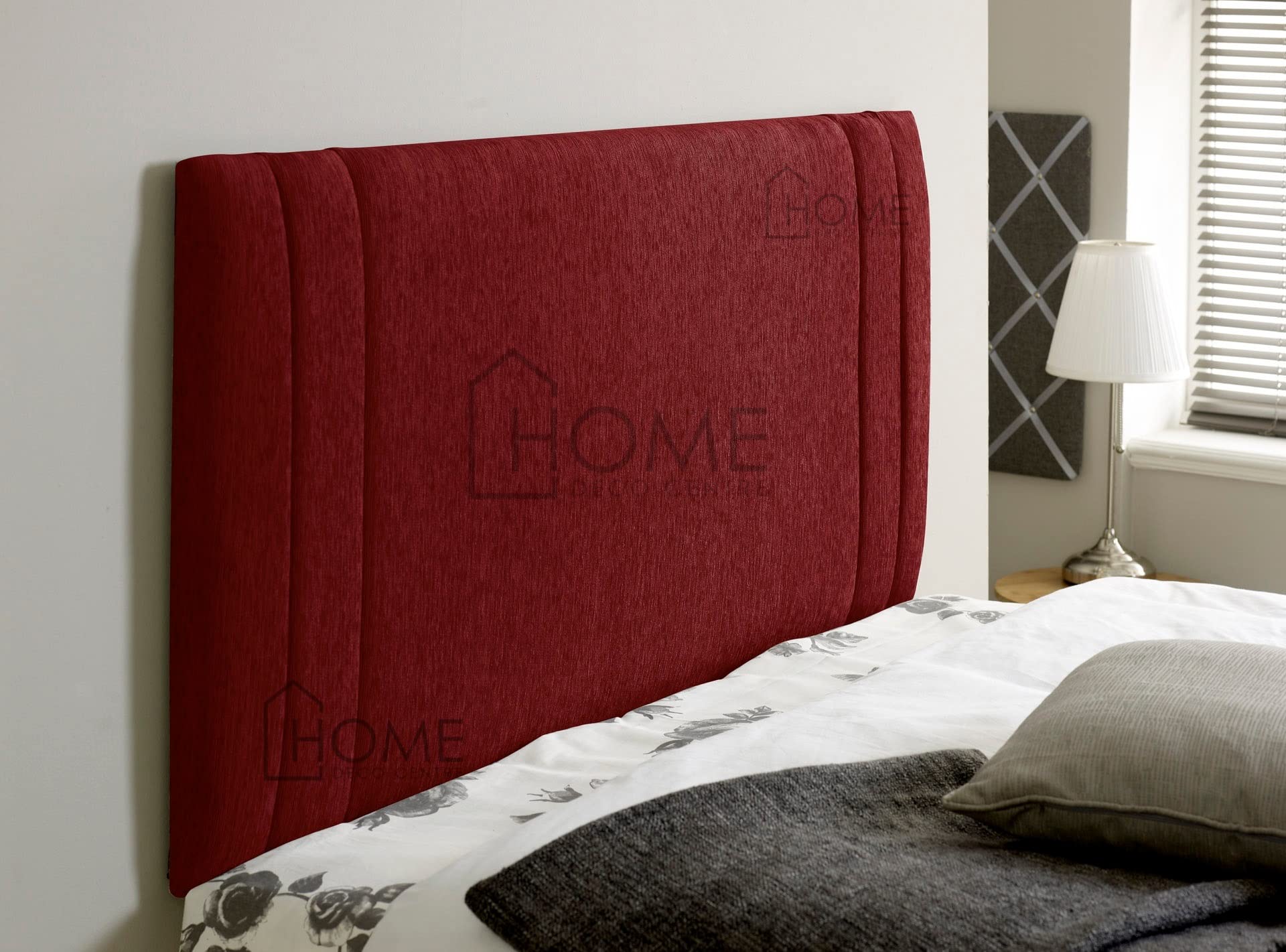 CROWNBEDSUK Denver Chenille Headboard 26 Inches high For a Divan Bed|Chenille|Material|Padded| (Red, 6FT(SUPER KING))