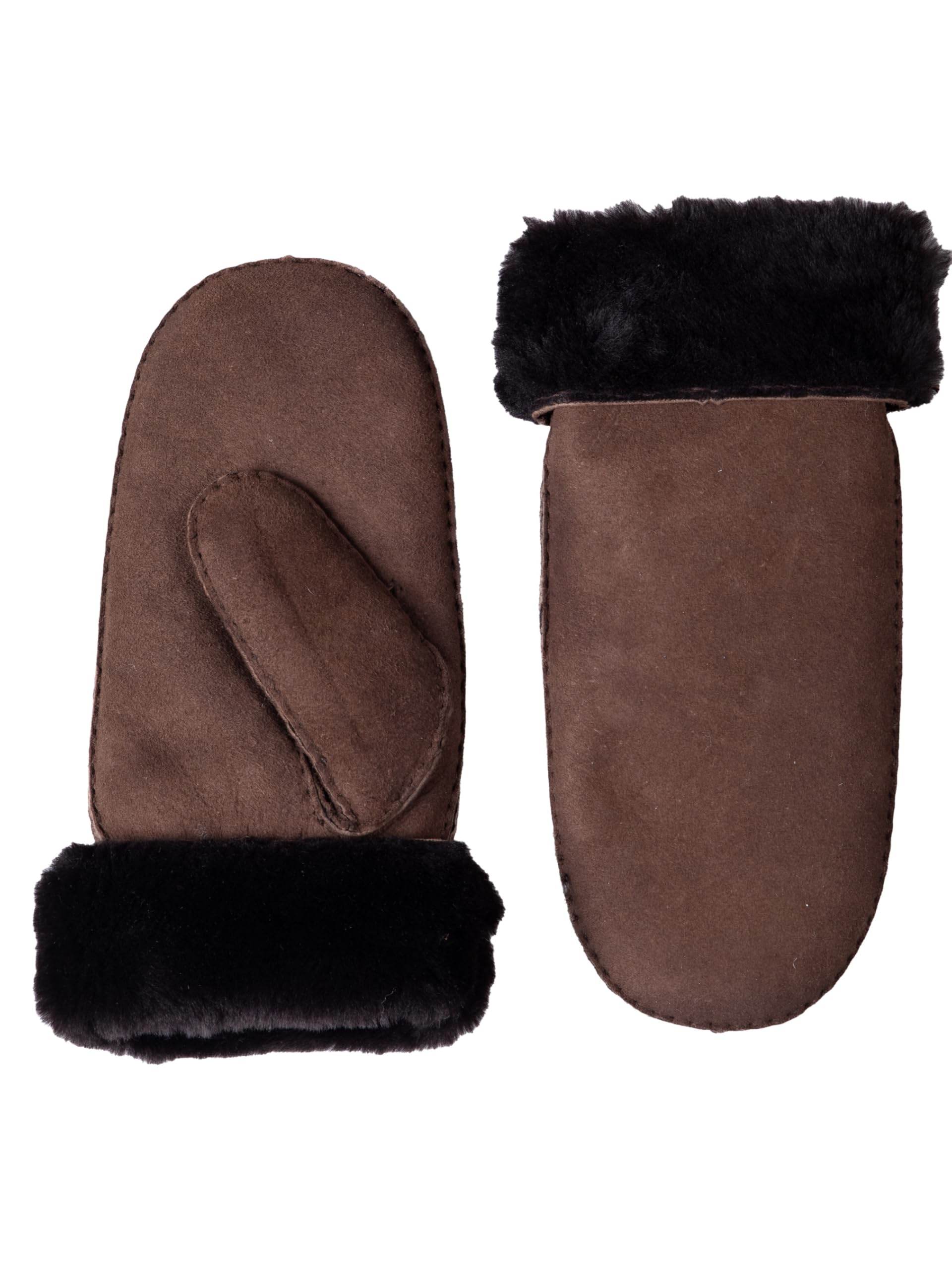 Lakeland Leather Ladies' Classic Sheepskin Mittens (Brown)