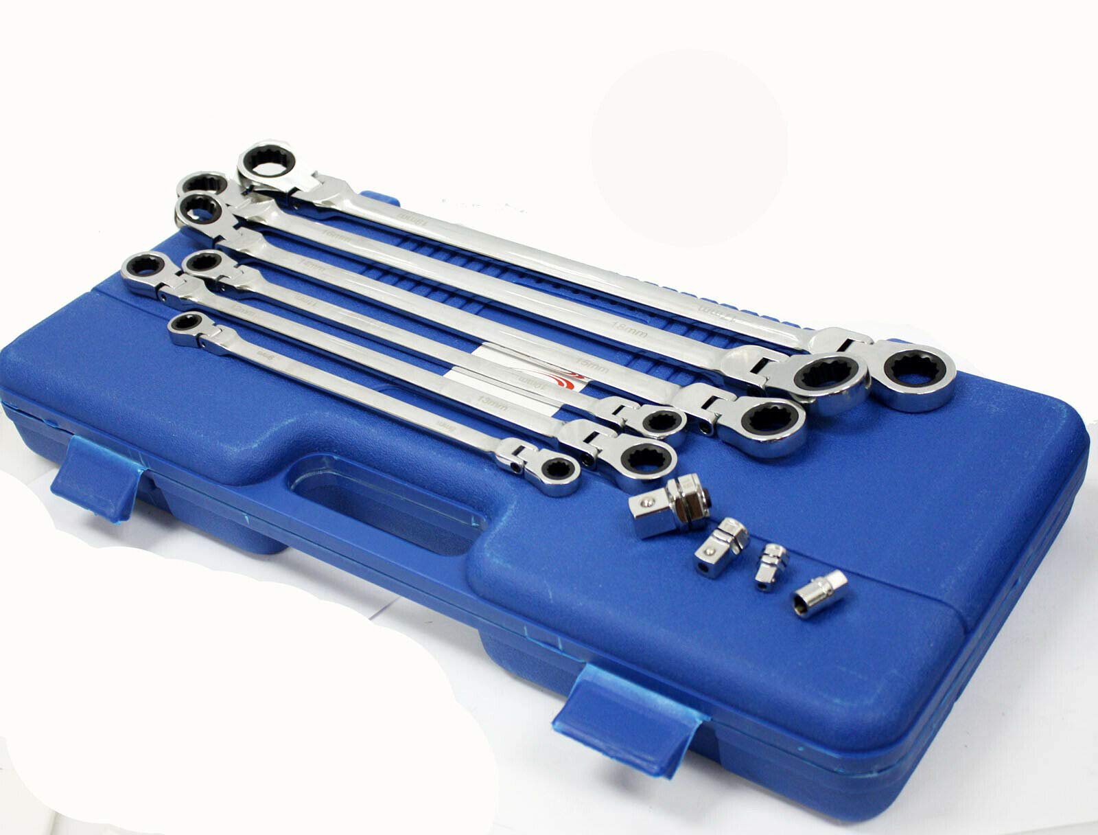 10pc Metric Universal Spline XL Flexible Head Double Box End Ratcheting Wrench NEW,Jikkolumlukka