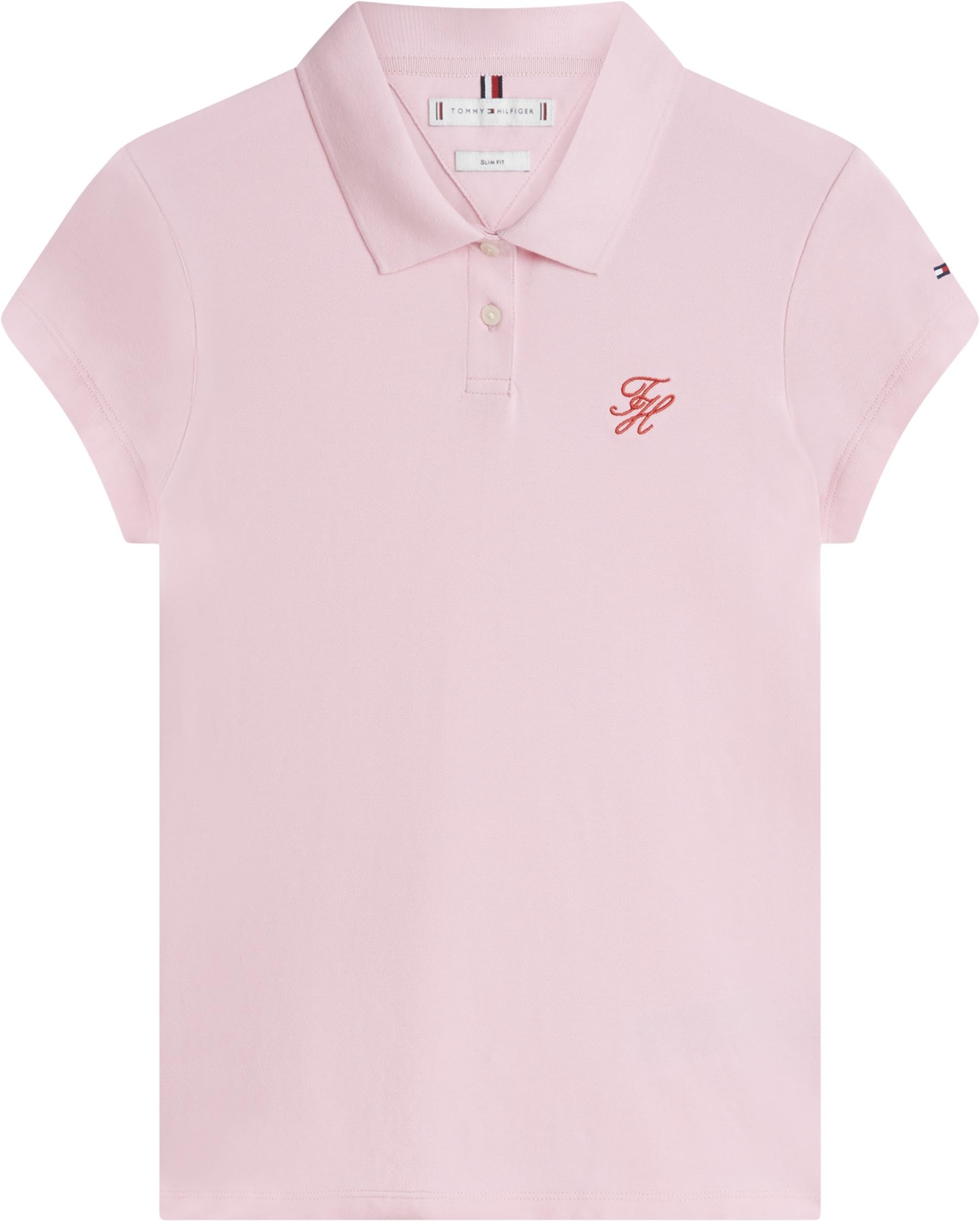 Tommy Hilfiger Damen Th Script Slim Ss Polo Ww0ww49259 S/S Poloshirt (1er Pack)