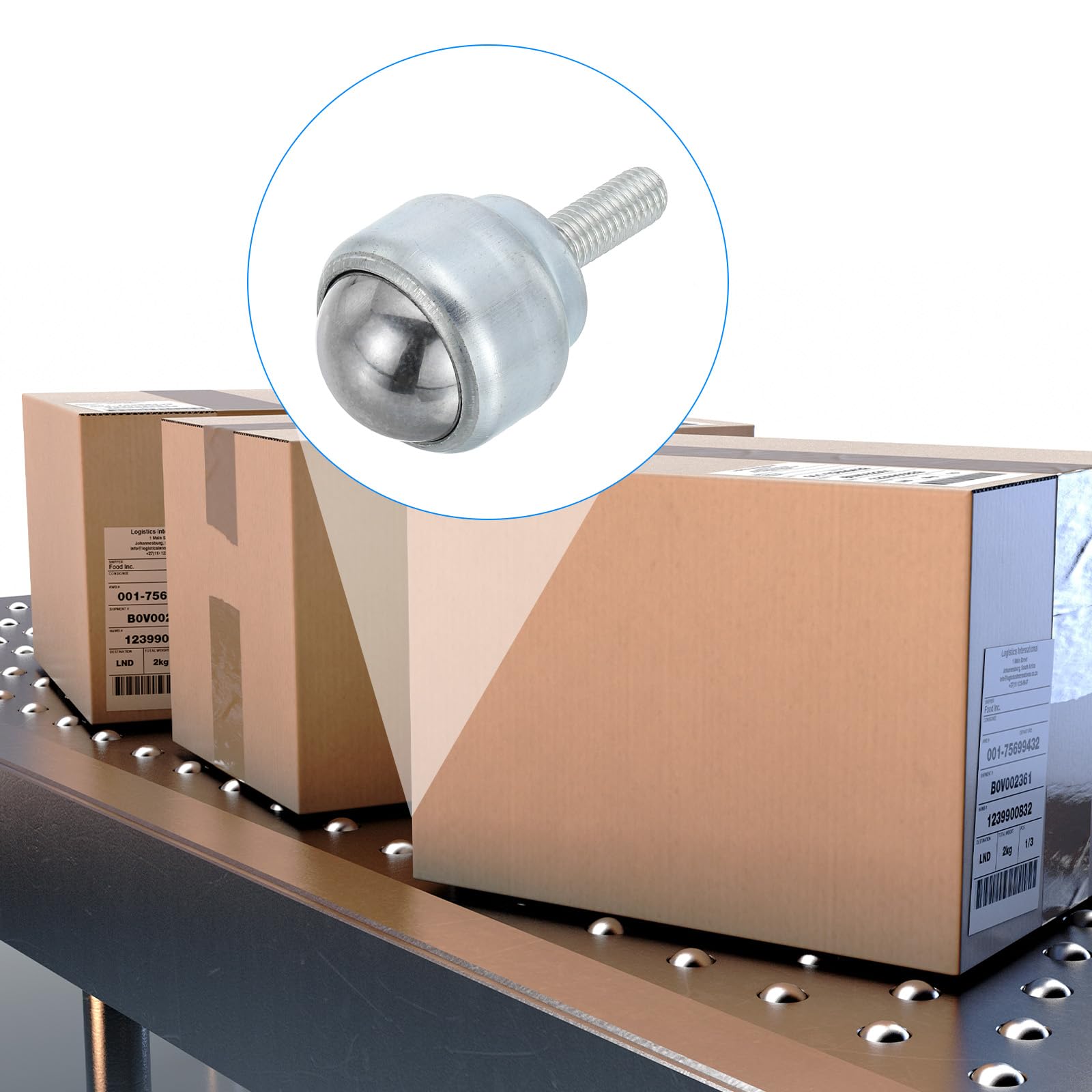PATIKIL 1" Roulement À Billes Transfert, 6 Pcs Unité Ronde Billes En Acier Au Carbone Pour Convoyeur Rouleau Support Transmission Meubles