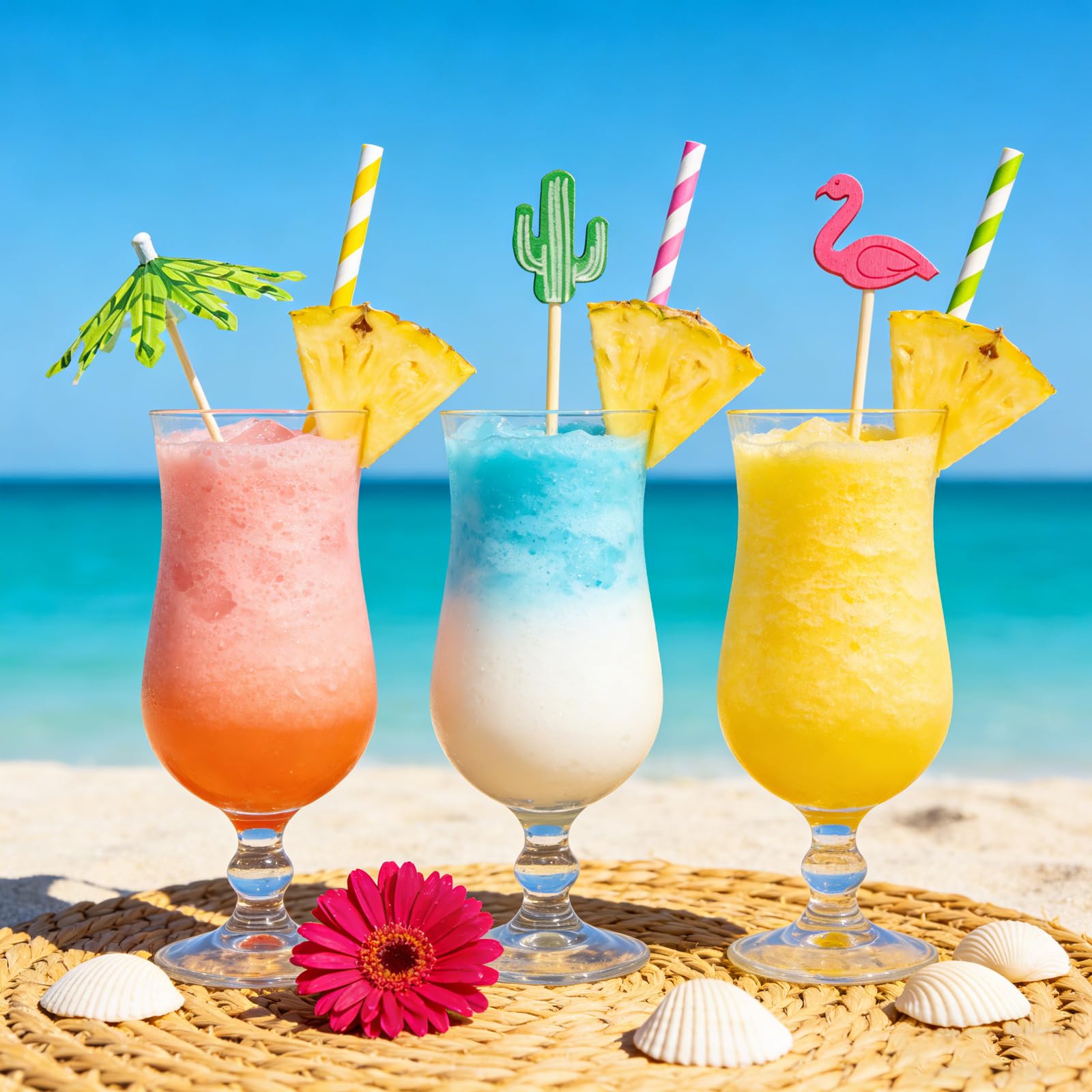 Ombrellini Cocktail in Carta 200 Pezzi, Stuzzicadenti Cocktail Decorativi, Accessori Aperitivo Tropicali Hawaiani, per Estate, Feste, Dessert e Frutta