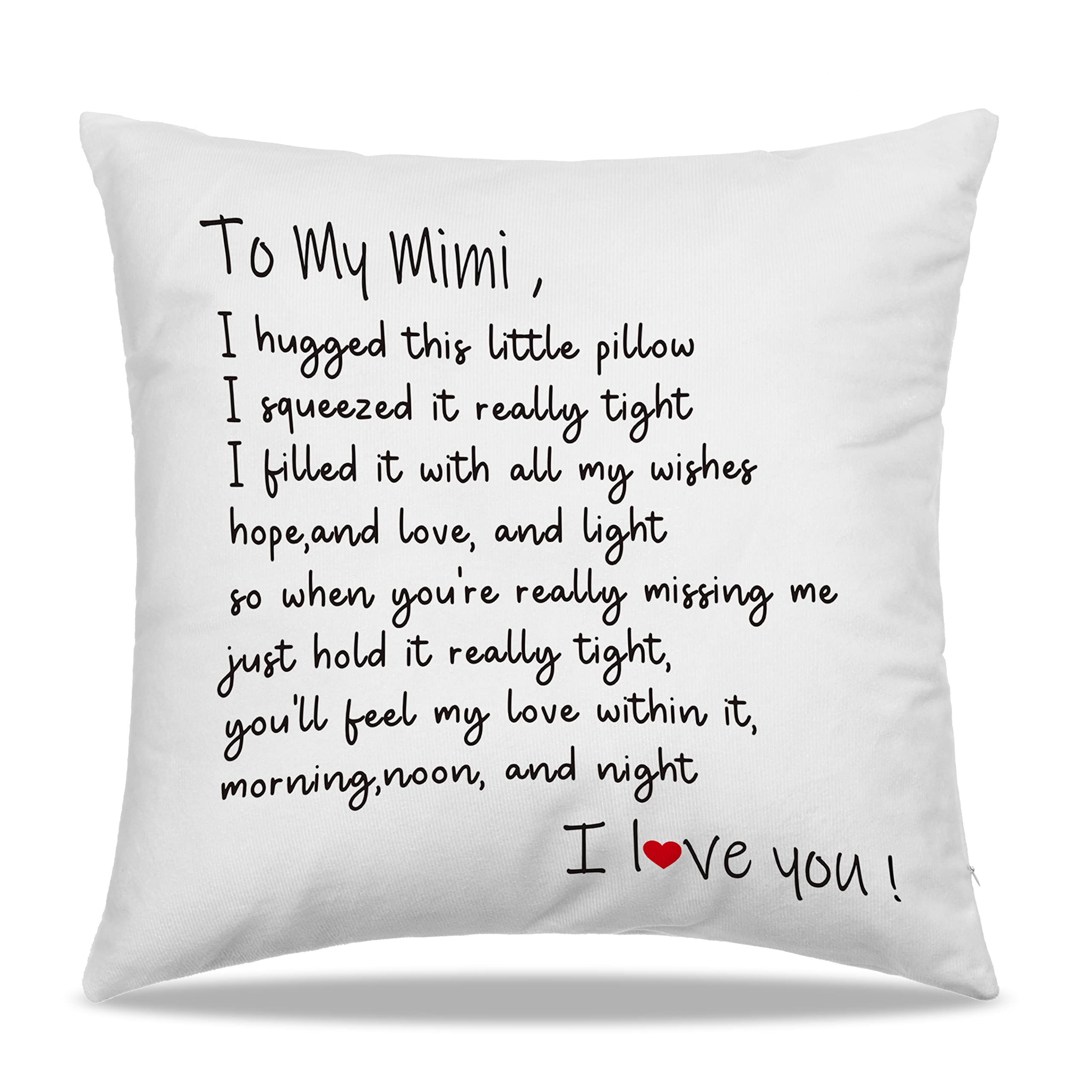 to My Mimi Gifts Throw Pillow Covers 18x18 in - for Mimi Birthday Gifts from Grandson Granddaughter, Best Mimi Gifts Pillow Case for Living Room Sofa Decor