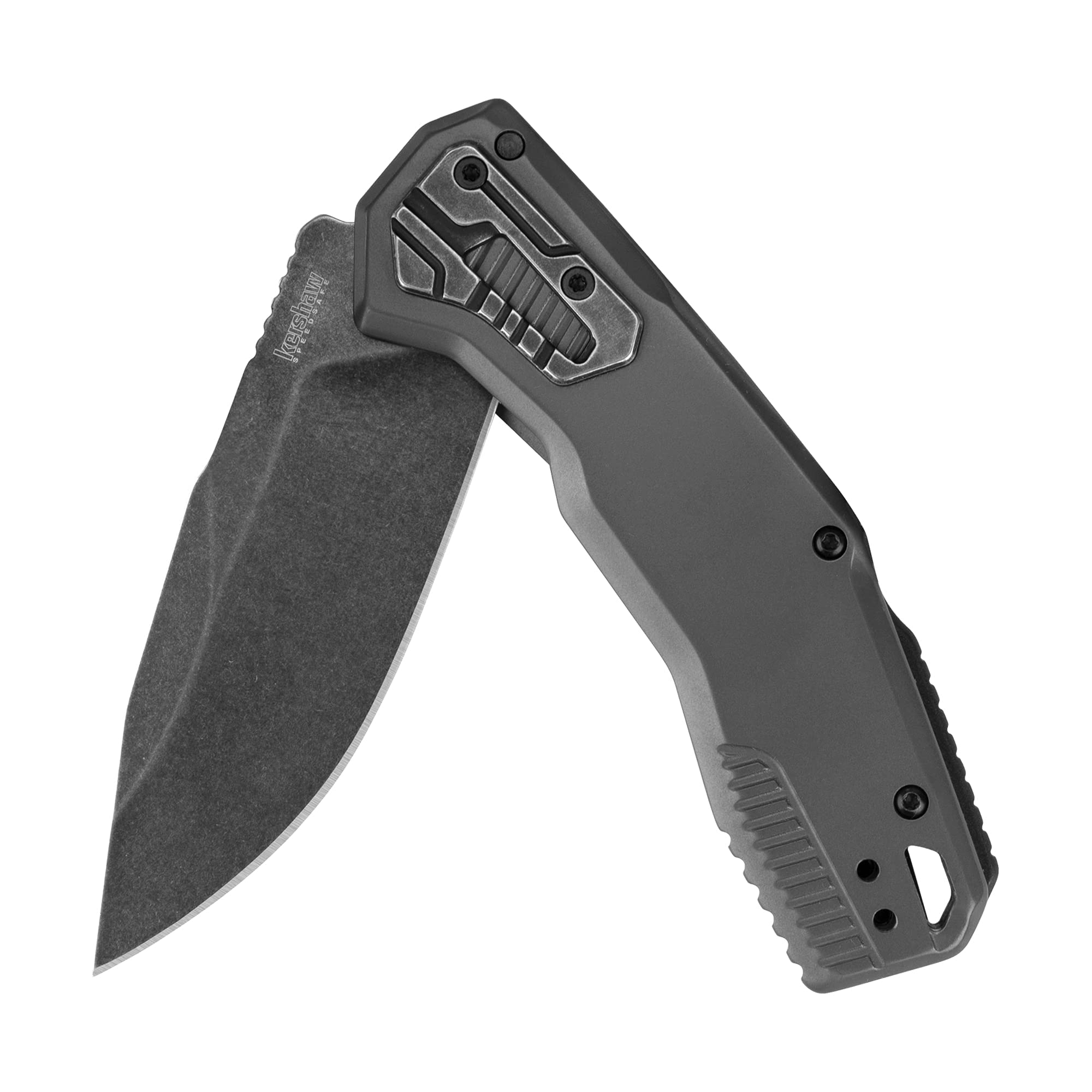 Cannonball Pocket Knife, Gray Design, 3.5 Inch Steel Drop Point Plain Edge Blade, EDC with Assisted Opening, Reversible Deep-Carry Pocketclip, Everyday Carry Pocket Knife for Men and Women