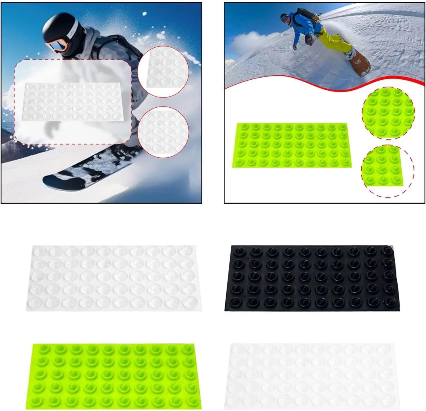 Snowboard Stomp Pad 200 PCS Snowboard Stomp Pads Provides Extra Grip Outdoor Sports Skiing Easy Installation Anti Skidding Winter Ski for Snowboarding Snow Board