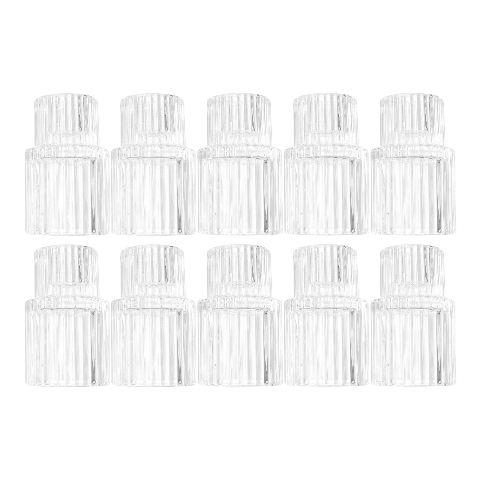 10 Pezzi Portacandele in Vetro per Lumini da Tè Portacandele in Vetro a Righe Elegante per Centrotavola Decorazioni Tavola Matrimonio e Festive