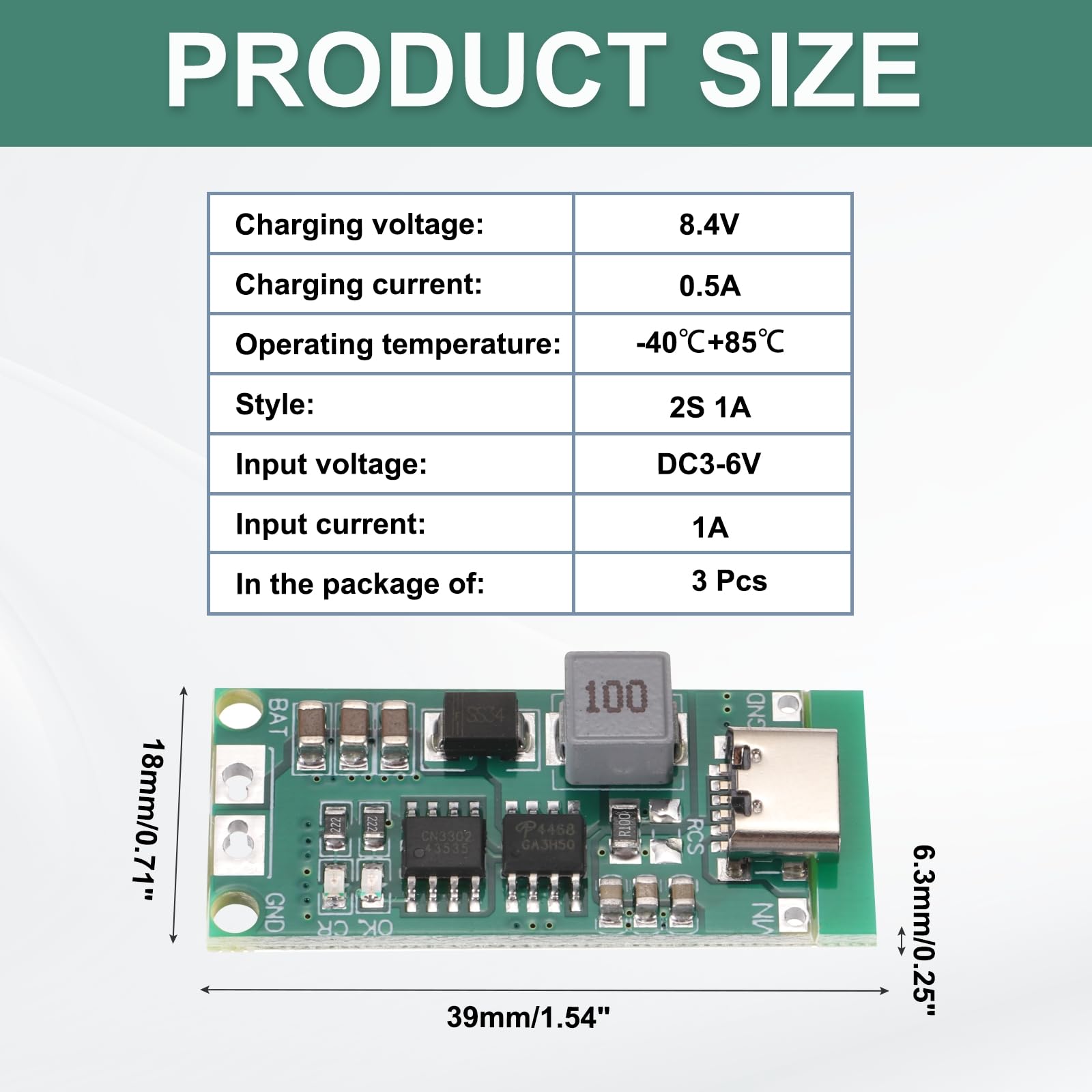 Modulo di ricarica boost per batterie al litio 2S 3S 4S Type-C 8.4V 12.6V 16.8V scheda regolabile per power bank Li-Po