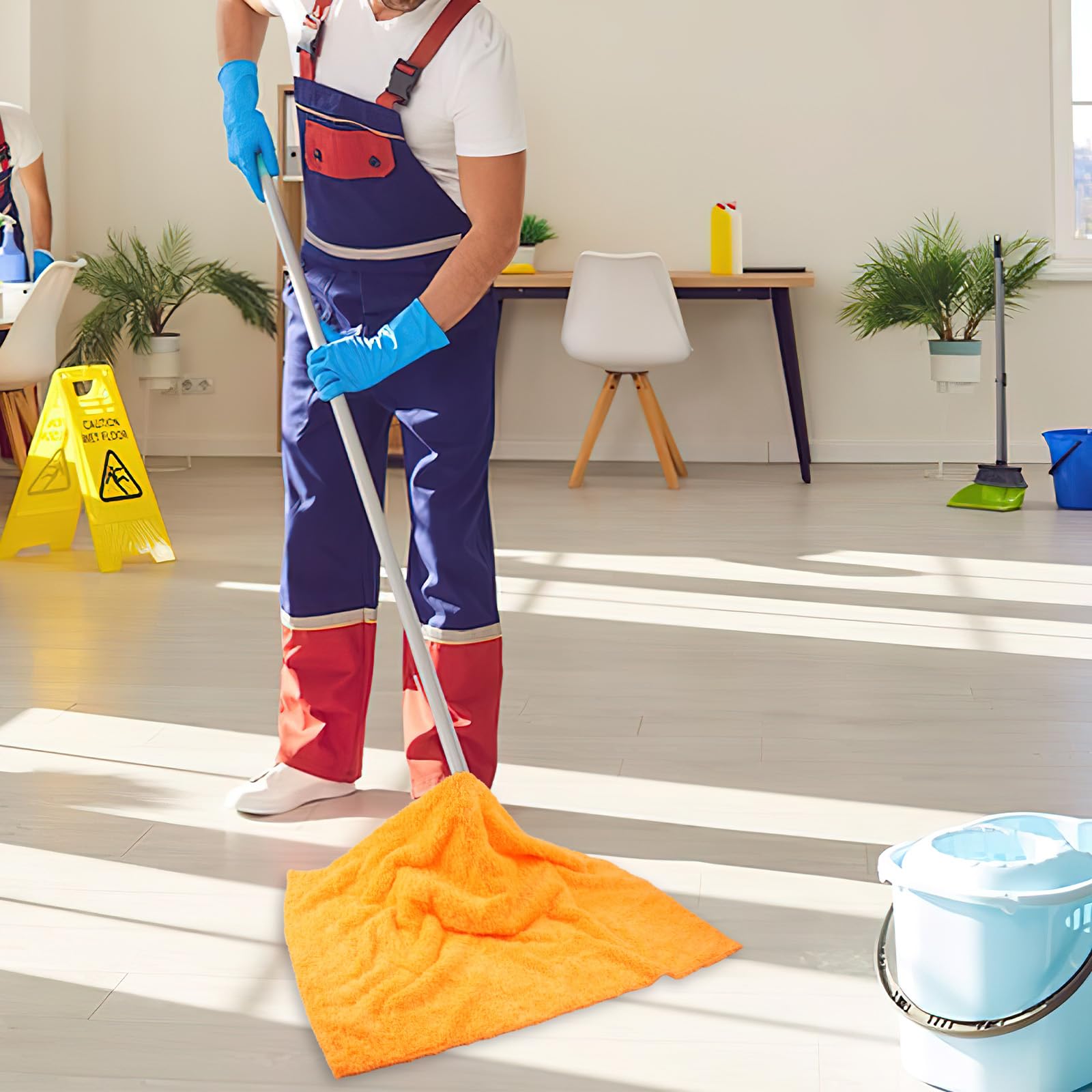 4 paños de limpieza de microfibra extragrandes, 30 x 20 pulgadas, lavables y reutilizables, para escobilla de goma, casa, suelo, cocina, coche, ventana, altamente absorbente, sin pelusas ni