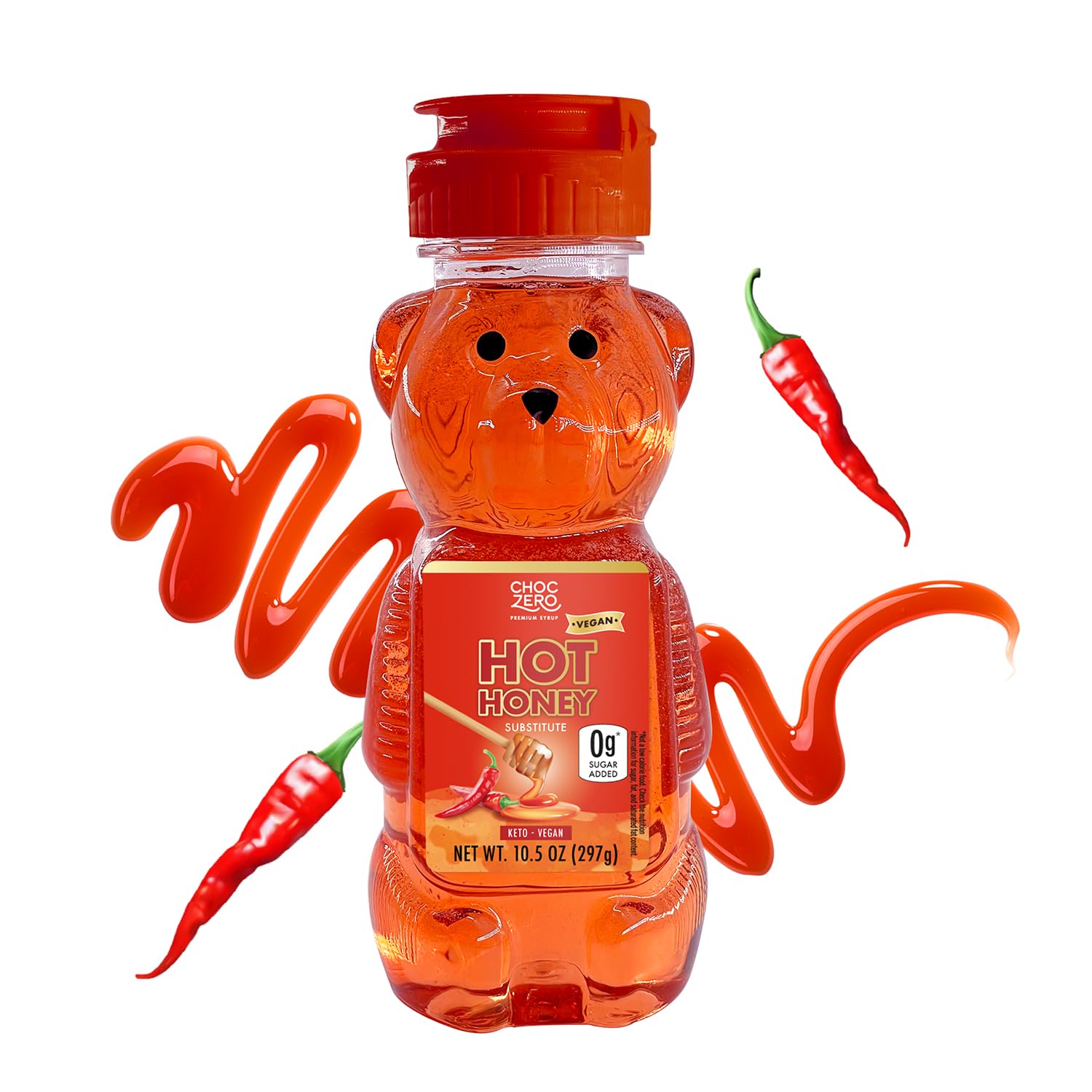 ChocZeroHot Honey, Sugar Free Spicy Honey, New Recipe, Keto, Vegan, All Natural, Infused with Red Chili Peppers, 10.5 Ounce (Pack of 1)
