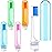 Patelai 8 Pieces Travel Toothbrush Set, Soft Bristle Mini Foldable Tooth Brush with Case, Individually Wrapped Small Portable Travel Size Toiletries Stuff for Camping (Bright Color)