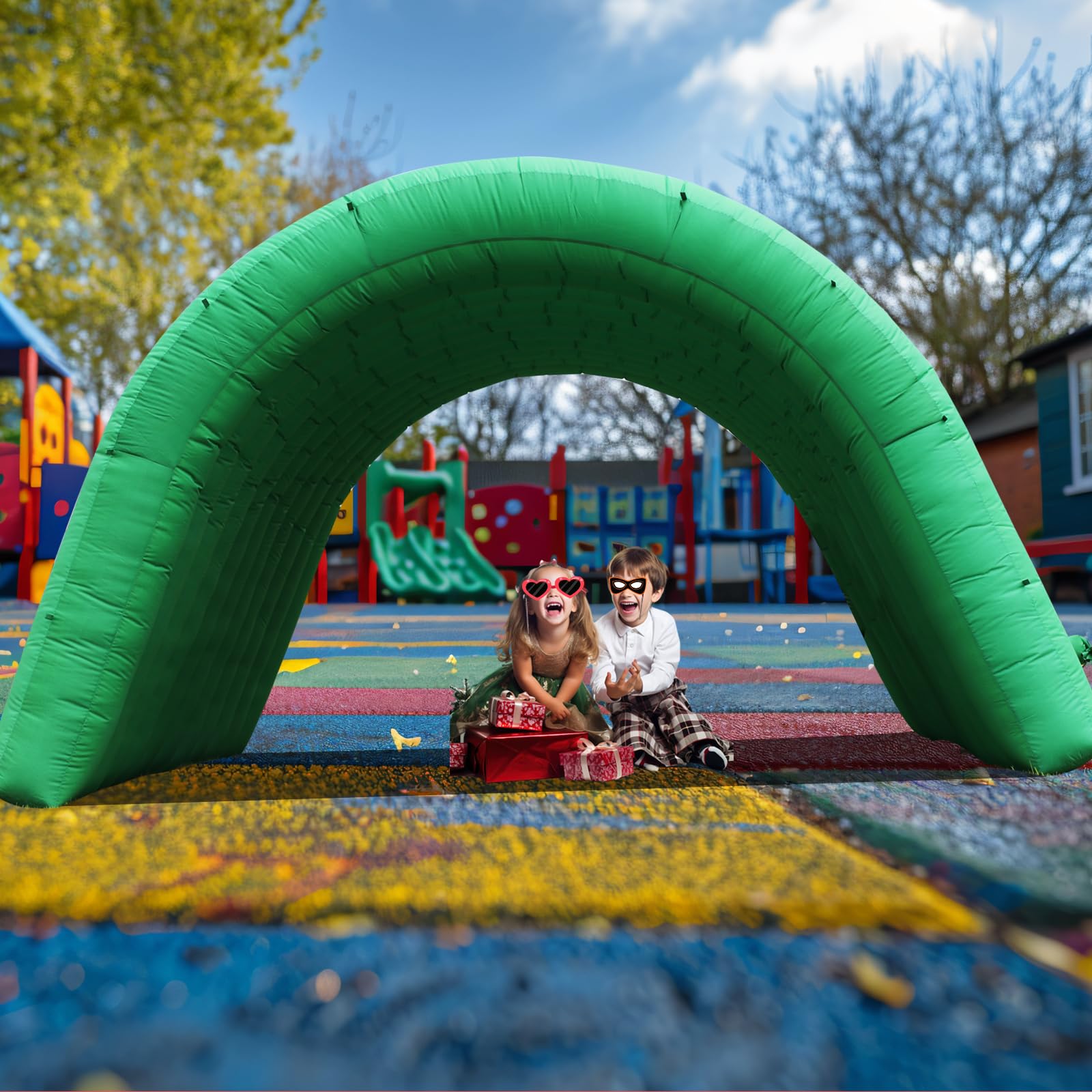 Amazon | Xmaybang グリーン インフレータブル トンネル エントランス